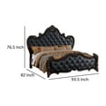 thumbnail image 5 of Venta King Bed, Brown Frame, Black Button Tufted Faux Leather Upholstery, 5 of 5