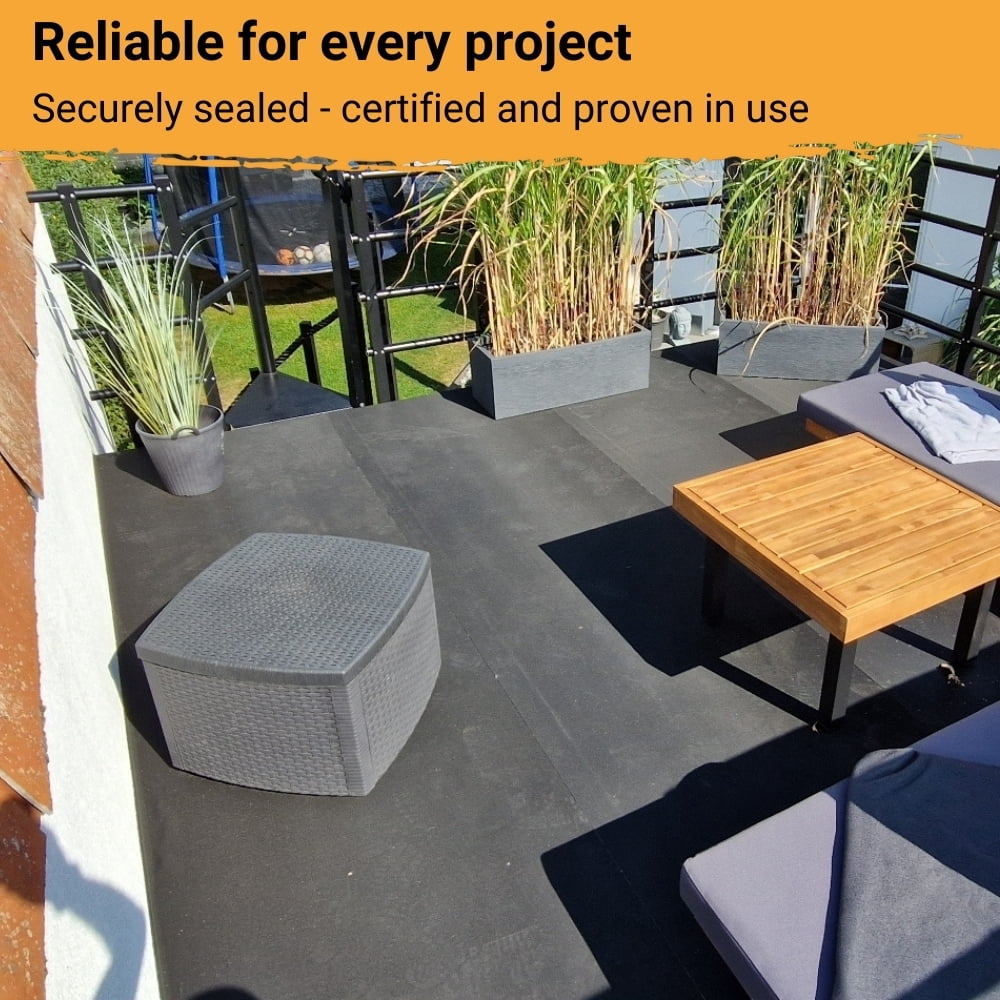 HSS EPDM Roofing Membrane EasyStick - Reinforced - Waterproof - self-Adhesive - Longlasting flatroof Sheet - Black - 39 inch x 16 feet