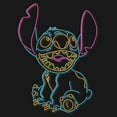 thumbnail image 2 of Girl's Lilo & Stitch Bright Neon Outline  Graphic Tee Black X Large, 2 of 4