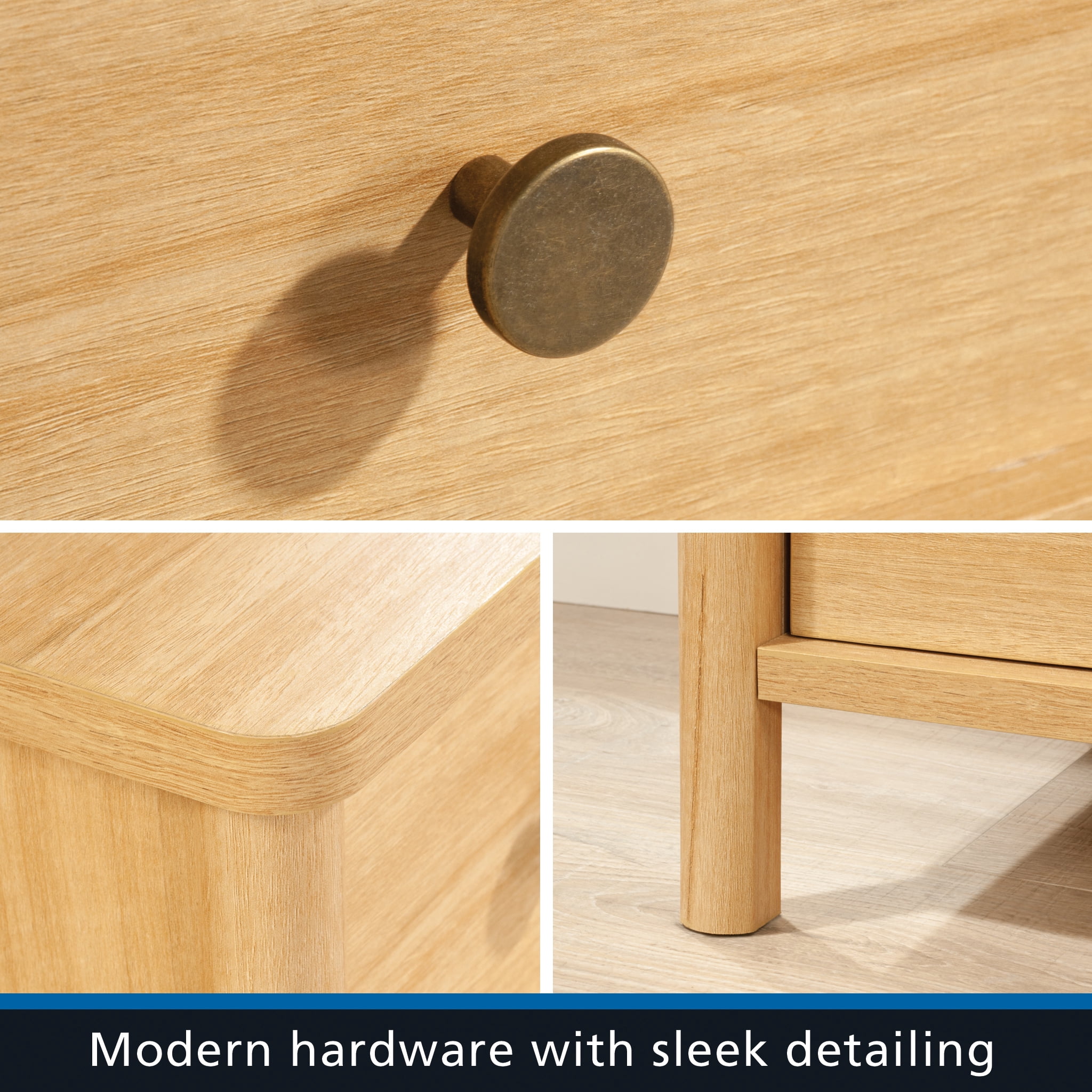 Mainstays Dowel 4 Drawer Dresser, Natural Teak Finish