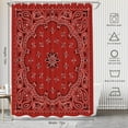 thumbnail image 6 of Red Paisley Bandana Decor Shower Curtain Set,Bandana with Red Paisley in The Middle Polyester Shower Curtain for Shower Stall Bathroom Waterproof with 12 Hooks 72x72 Inch, 6 of 6