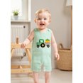 thumbnail image 5 of Rovasas Baby Boys Jumpsuit, Sleeveless Stripes Embroidery Truck Pumpkin Romper, 5 of 9