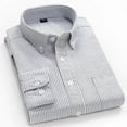 thumbnail image 2 of Men's Striped Shirt: Non-Iron Pure Cotton Oxford Business Casual Shirt, 2 of 6