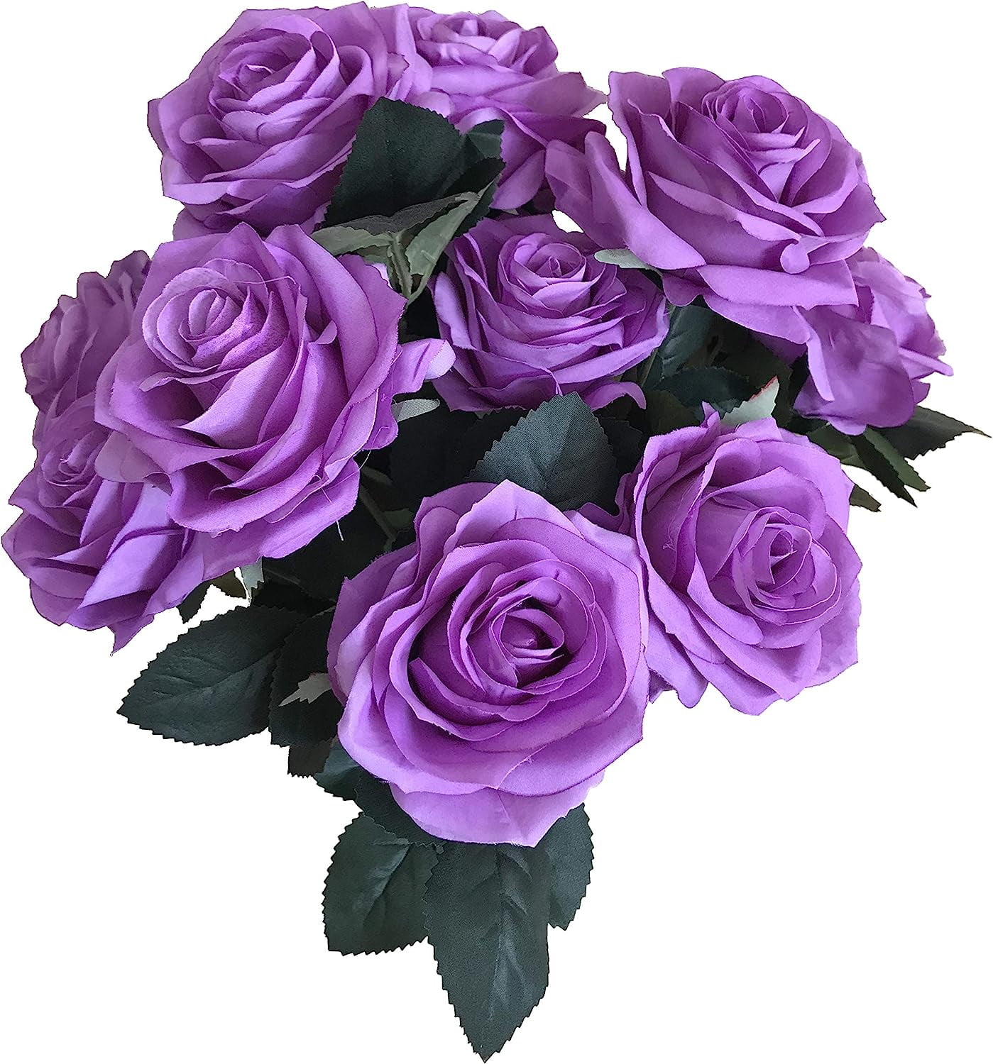 2 Bundles 20 Heads Artificial Silk Flower Rose Bush ,For DIY Any Wedding Rose Bouquet Home ...