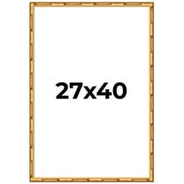 27x40 Frame Gold Bamboo Solid Wood Picture Frame | 0.75 Inch Moulding Width | Interior Frame Depth