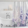 thumbnail image 2 of Lavender Shower Curtain Set - Extra Long 72" x 96" Washable Bathtub Curtain with 12 Hooks, Pastoral Pastel Purple Pink Wildflower Waterproof Fabric Stall Shower Curtains for Bathroom/Bathtub Décor, 2 of 6