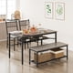 thumbnail image 1 of 4-piece dining set con estante: gris de madera-look mesa, 2 sillas & bench, mdf & iron compact kitchen muebles, 1 of 8