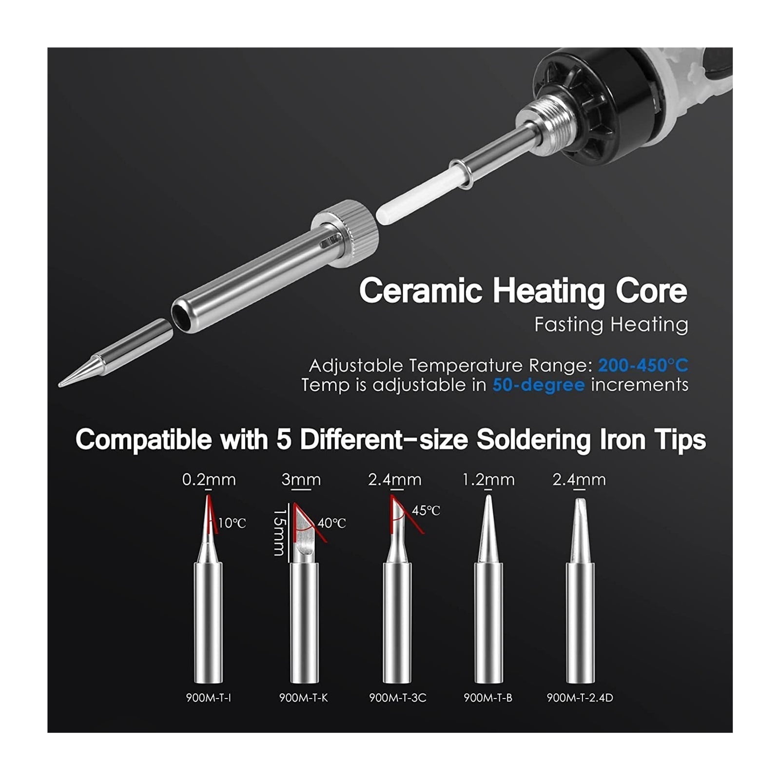 Adjustable Temperature Digital Electric Soldering Iron, 80W Welding Solder Rework Station Heat Pencil Tips Repair Tool,Welding Tools