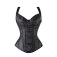 thumbnail image 2 of LELINTA Women's Vintage Jacquard With Pattern Lace Boned Overbust Corset Busiter Top Bodice Plus Size S-6XL, 2 of 6