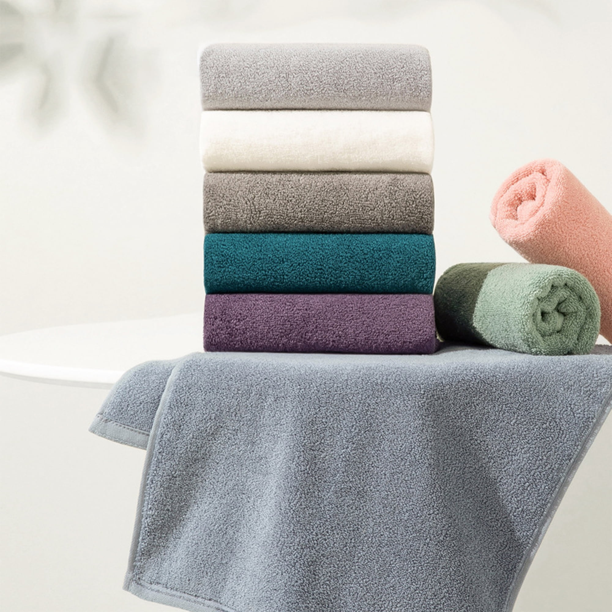 Unique Bargains Cotton Hand Towels Soft Absorbent Towel Set White 4-Piece
