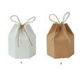 thumbnail image 3 of 50 Pieces Gift Box Universal Exquisite Packaging Container Simple Style Wedding Party Favor Hexagon Candy Boxes Storage Holders Coffee, 3 of 9