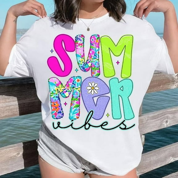 Preppy Summer Vibes Shirt, Retro Floral Summer Shirt, Summer Bright Color Neon Shirt, Hello Summer Shirt, Girly Summer Shirt, Beach Shirt