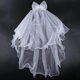 thumbnail image 2 of Wedding Veil with Comb for Kids Wedding Hair Accessories for Girls 2 Tier Bow Embellishment Props for Photo Taking, 2 of 4