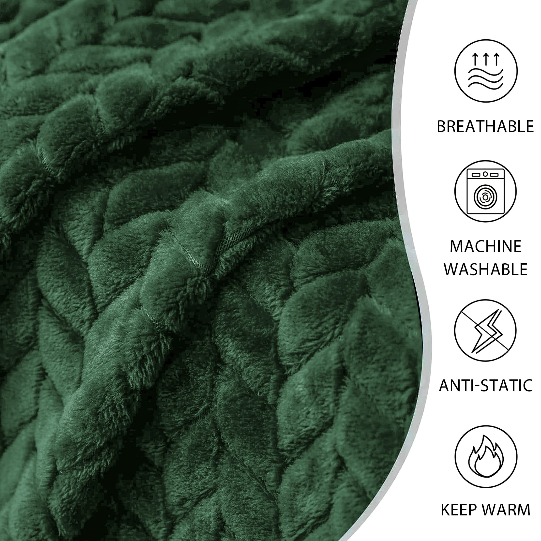 Fleece Throw Blanket, 50''x60'', Green Blanket Cozy Plush Fleece Blanket Throw Size, Flannel Blankets for Sofa