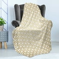 thumbnail image 4 of Geometric Soft Flannel Fleece Throw Blanket, Modern and Futuristic Style of Repeating Triangular Ornaments, Cozy Plush for Indoor and Outdoor Use, 50" x 70", Pale Camel White, by Ambesonne, 4 of 5