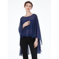 thumbnail image 3 of Poncho Cape pour Femmes en Chiffon Haut-Bas Écharpes Capes pour Robe de Soirée Mariage Fête, 3 of 4