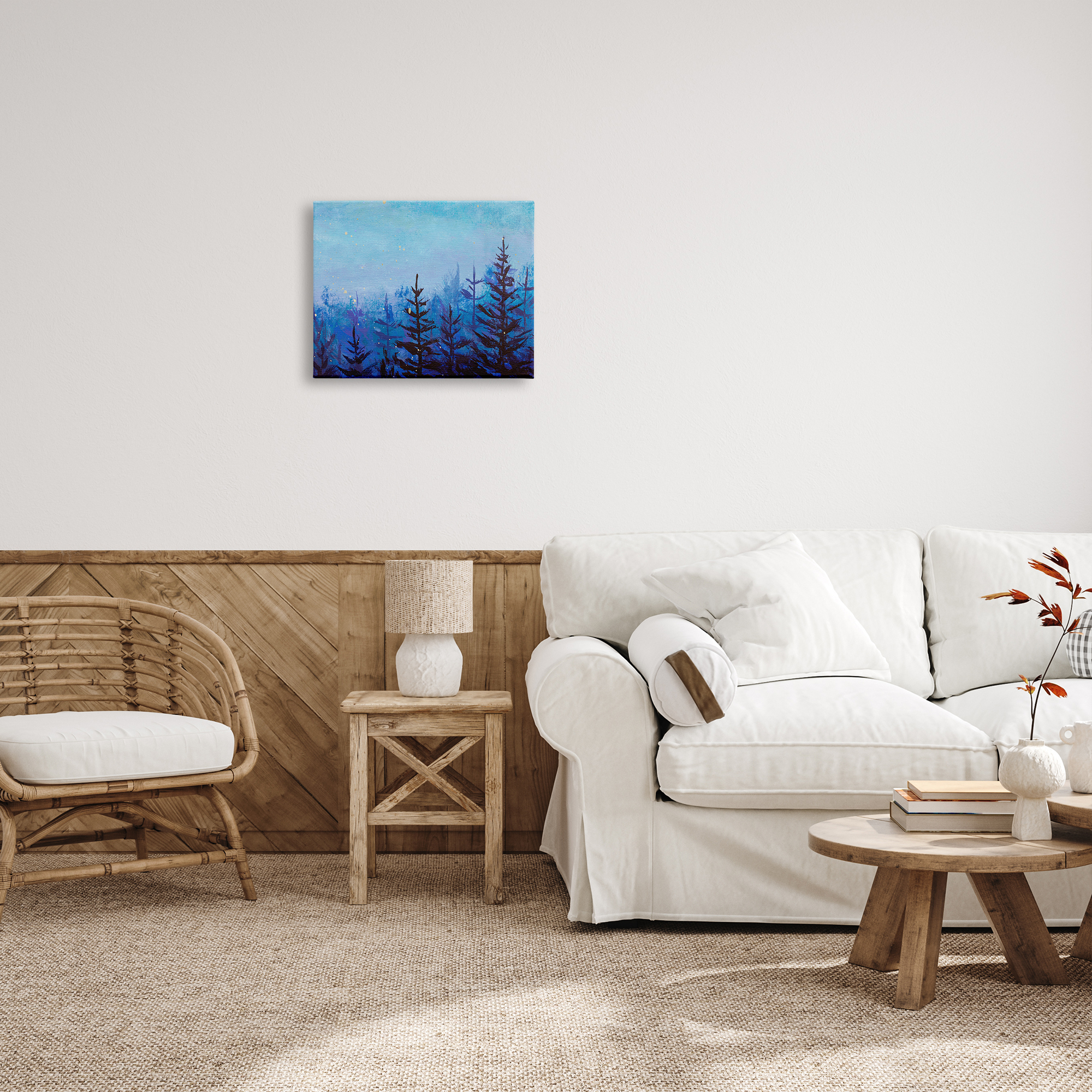 Stupell Industries Foggy Magical Forest Nature Painting Gallery Wrapped Canvas Print Wall Art, 20 x 16