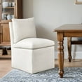 thumbnail image 3 of Duhome Modern Upholstered Dining Chair with Casters Slipcovered Armless Chair Cream White, 3 of 8