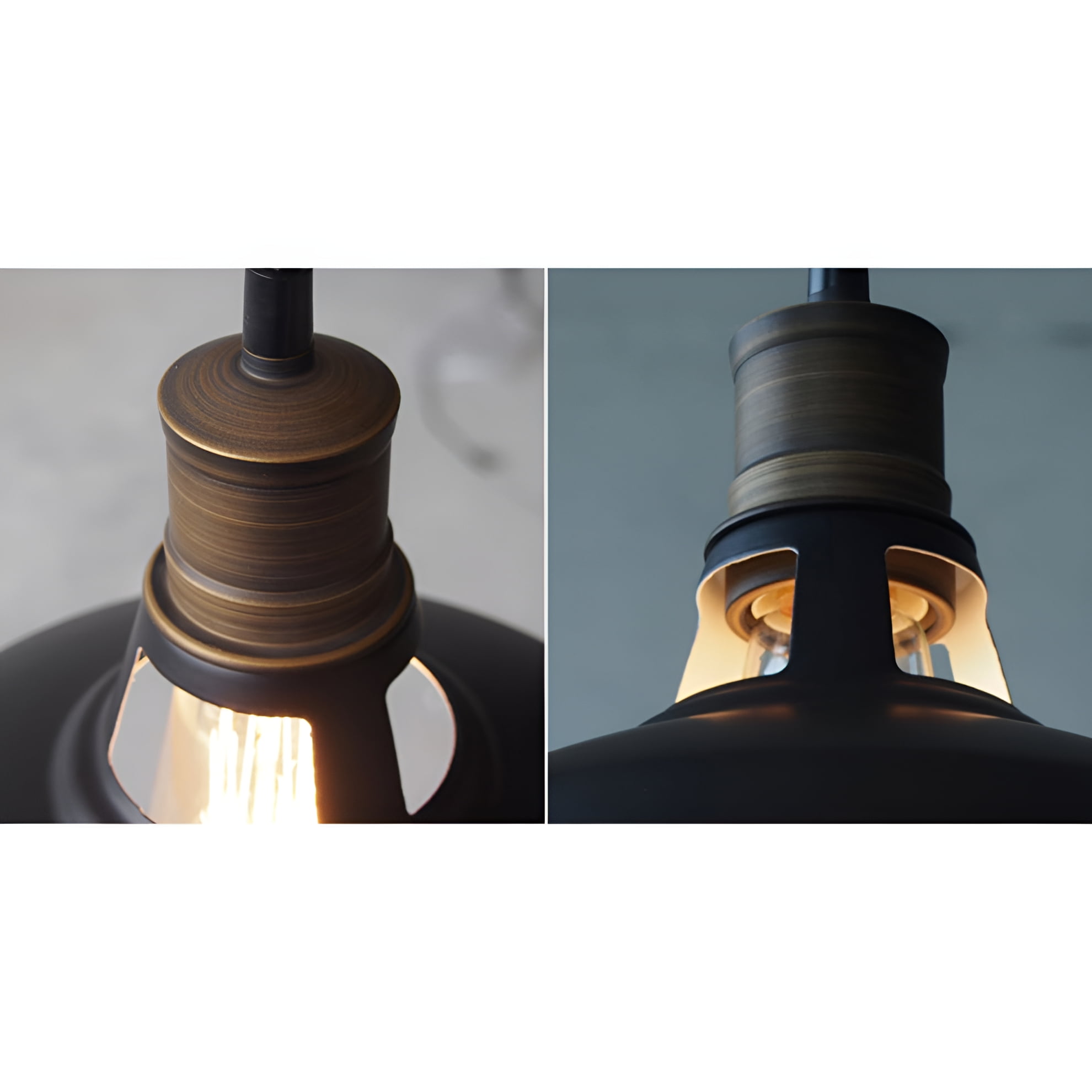 Florence Industrial Black Barn Pendant Light Loft Fixture, 1-Pack