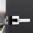 thumbnail image 2 of Door Handle With Lock And Key, Chrome Door Handle Set, External Door Handle Lock, Bedroom Door Lock, 1 Pack, 2 of 5