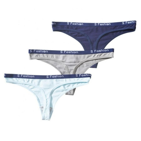 

Popvcly 3 Pack Panties for Women Cotton T-back Low Rise Panty Hipster Ladies Intimates
