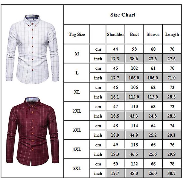 Camisa formal a cuadros para hombre Camisas de vestir ajustadas con botones de negocios informales Top