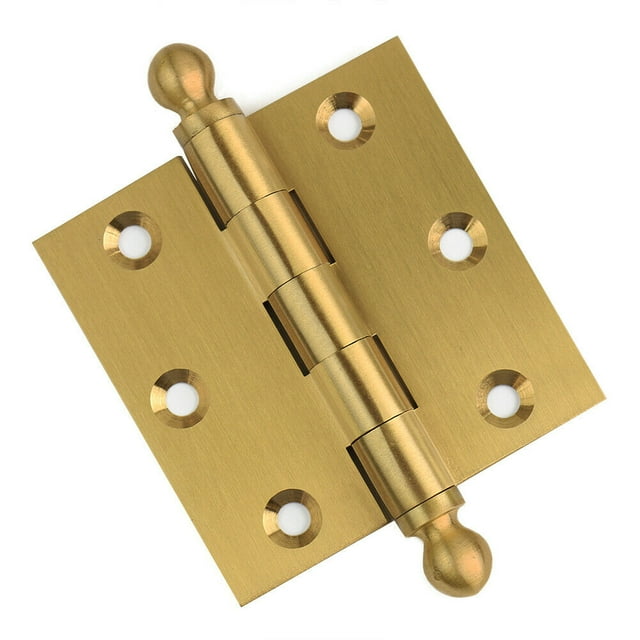 EMBASSY Door Hinge 3 x 3 Solid Brass Satin Brass with Ball Tips
