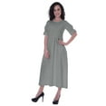 thumbnail image 4 of Moomaya Womens Gathered Waist Dress Tea Length Dresses Classic Summer Clothing, 4 of 7