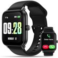 thumbnail image 1 of wonima11 KEEPONFIT Smart Watch Answer/Make Calls, 1.85" Aluminum Case Alexa Built-in Fitness Tracker with IP68 Waterproof/100 Sports Modes/Heart Rate/Sleep for iOS/Android (Black), 1 of 1
