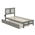 thumbnail image 2 of AFI Tahoe Twin-XL Wood Platform Bed with Headboard Footboard & Twin-XL Trundle, Grey, 2 of 7