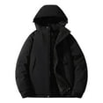 thumbnail image 2 of gbyLJF Men's Outdoor Waterproof Hooded Jacket Lightweight Solid Color Long Sleeve Coat Full Zipper Casual Jackets with Pocket, 2 of 7