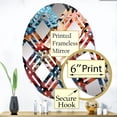 thumbnail image 3 of Designart "Artistic Expression with Colorful Botanicals" Flowers Plaid Round Wall Mirror - Floral Oval Printed Decorative Mirror - Multiple Color Options, 3 of 5