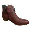 thumbnail image 3 of NECHOLOGY Botas Mujer Zapatos Botines mujer Estilo Tacón Punta lateral Tobillo grueso Zapatos puntiagudos de invierno Botas con cremallera Botas de otoño Botas de mujer con flecos (Red, 8.5), 3 of 7