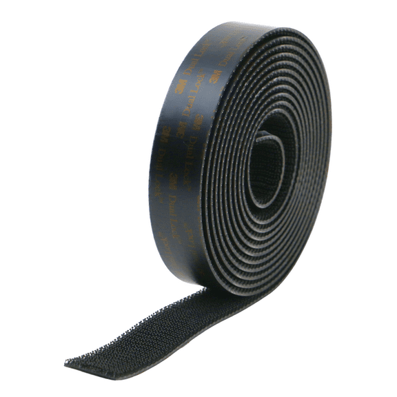 3M Dual Lock Type 250 Reclosable Fastener [Black Acrylic Adhesive] (SJ3550): 1 in. x 10 ft. (Black)