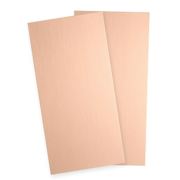 2Pcs Pure Copper Sheet, 4" x 2", 20 Gauge (0.8mm) Thickness, Metal Copper Plate with Gloves(Rose Gold)