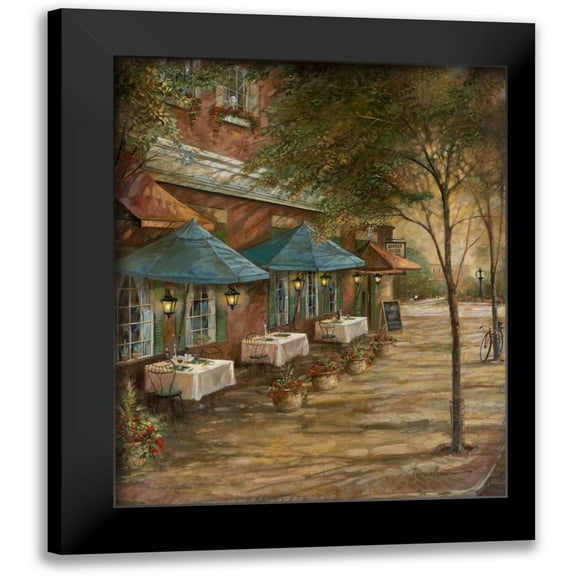 Manning, Ruane 12x14 Black Modern Framed Museum Art Print Titled - Dinner For Two