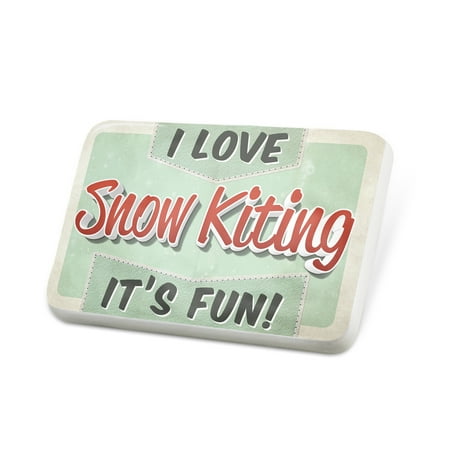 Porcelein Pin I Love Snow Kiting, Vintage design Lapel Badge – NEONBLOND