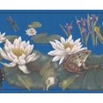 thumbnail image 1 of Yellow White Purple Flowers Turtle Frog Lizard Nature Wallpaper Border Retro Design, Roll 15' x 7'', 1 of 3