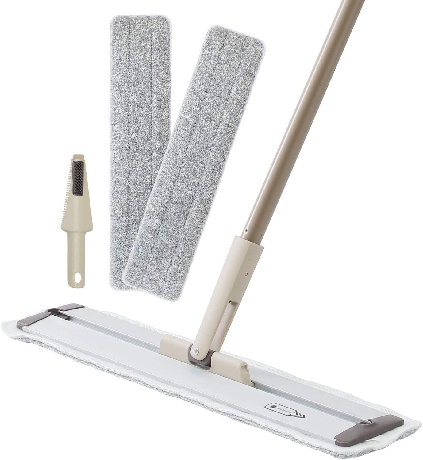 Eyliden Adjustable Aluminum Head Flat Mop, Microfiber Mops Wet or Dry