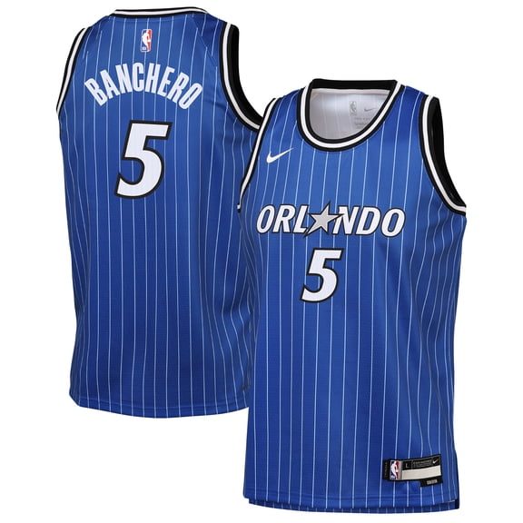 Youth Nike Paolo Banchero Blue Orlando Magic Icon Edition Swingman Jersey