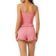 thumbnail image 3 of INSPIRE CHIC Women's Pajama Sets 2 Piece Cami Tops and Shorts Sleepwears Loungewear S Pink, 3 of 5