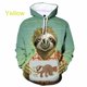 thumbnail image 3 of Sudadera con capucha con estampado 3D de animales perezosos para hombre, sudadera informal de gran tamaño, sudadera con capucha de manga larga para hombre y mujer, ropa de calle, 3 of 5