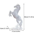 thumbnail image 3 of Liulin Horse Figurines, Resin Standing Horse Statue, Horse Sculpture for Home Office Table Shelf Desk Decor, Attract Luck and Wealth, 13.2", White, 3 of 8