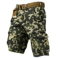 thumbnail image 5 of WTOBBY Men's Camouflage Work Shorts for Summer, Loose Casual Fit, Large Size with Multiple Pockets, 5-Inch Mid-Length, Belt-Free Comfort, Ideal for Outdoor Activities,Camel S, 5 of 5