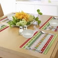 thumbnail image 4 of Ambesonne Christmas Place Mats Set of 4, Traditional Borders, Standard Size, Lime Green Yellow Red, 4 of 6