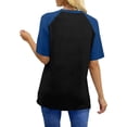 thumbnail image 4 of Neewe Womens T Shirt Short Sleeve Crew Neck Basic Color Block Tee Tops, 4 of 8