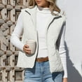 thumbnail image 6 of QATAINLAV Women's Lightweight Sleeveless Winter Jackets Casual Stand Collar Quilted Puffer Vest Zip up Warm Coats with Pockets, White, L, 6 of 10