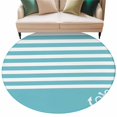 thumbnail image 2 of Round Area Rug 5ft,Love Nautical Anchor on Blue Washable Carpet Non-Slip Runner Accent Rugs Indoor Floor Mat for Bedroom Living Room Decor,Classic Horizontal Stripes, 2 of 9