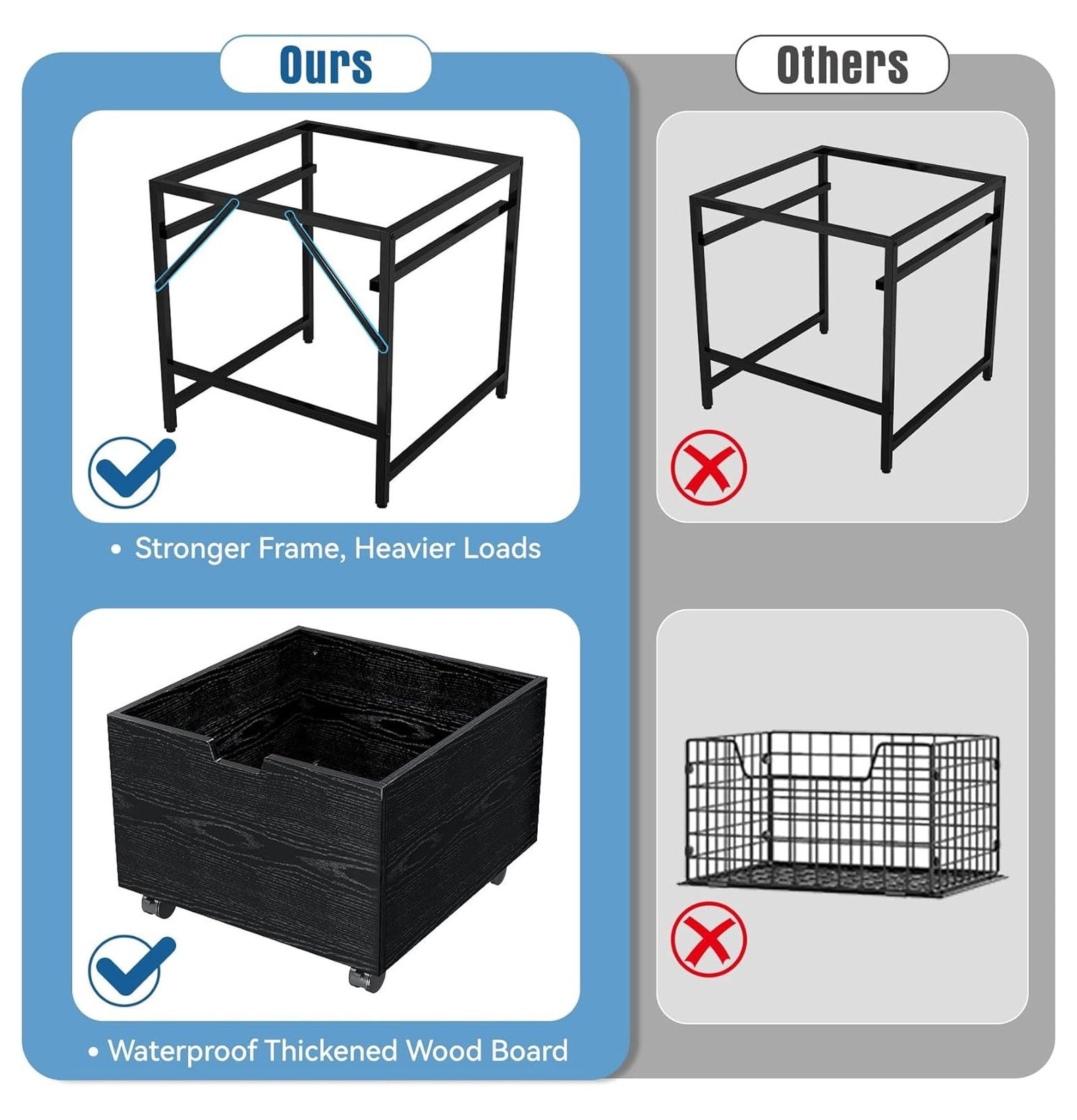 Mini Fridge Stand with Storage Drawer, 21.5" L x 21.5" W Refrigerator Stand with Lockable Wheel, Beverage Compact Refrigerator Stand Storage Cabinet,300 lb Load Capacity, Fridge Table