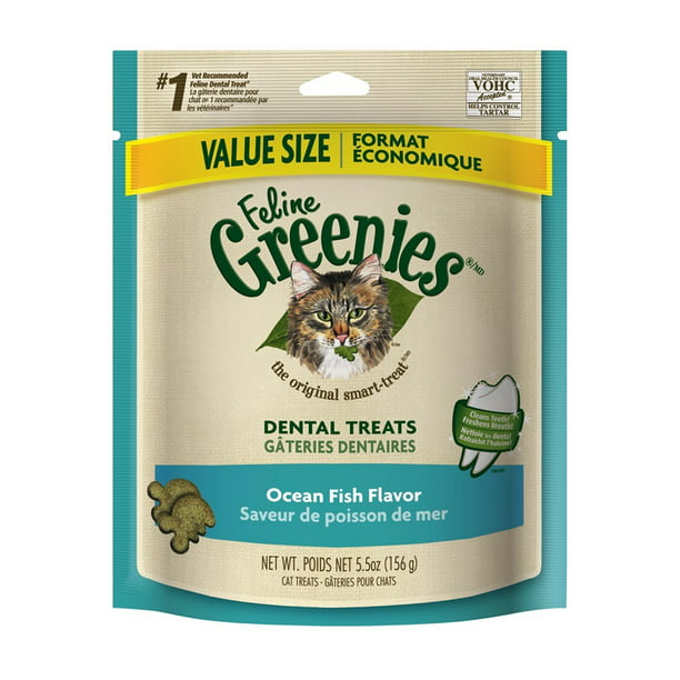 Feline Greenies Dental Cat Treats, Ocean Fish Flavor, 5.5 oz. Pack